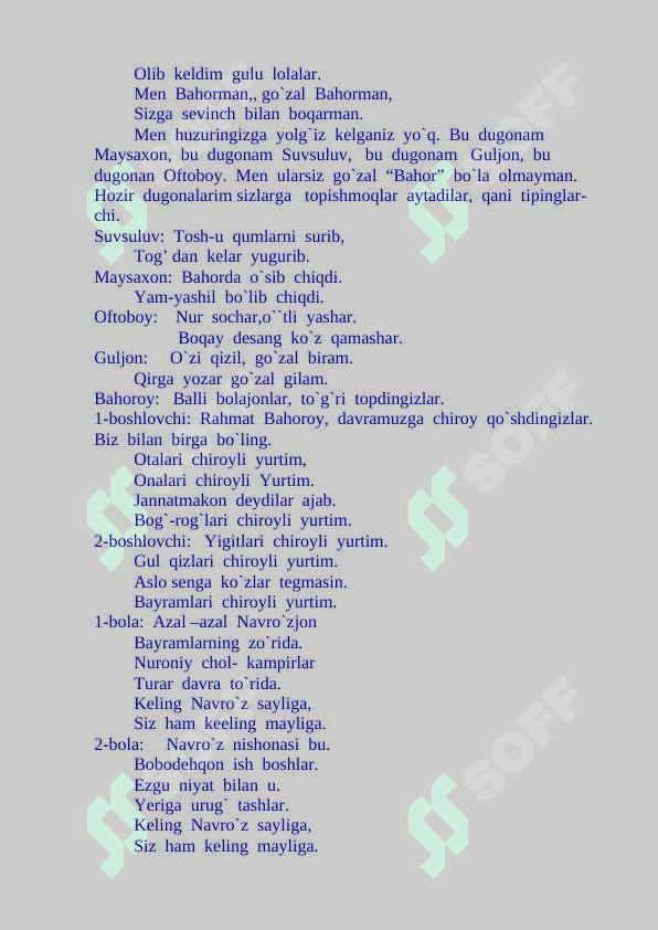 Navro`z-bahor bayrami tadbir senariysi 5
