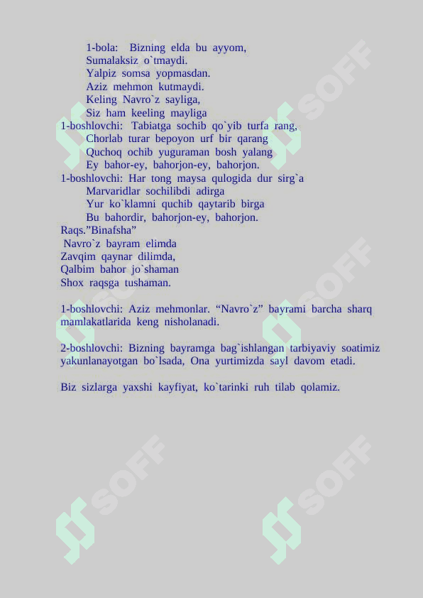 Navro`z-bahor bayrami tadbir senariysi 6