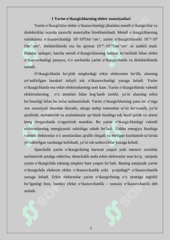 Yarim o'tkazgichli elemntlarni tayyorlash texnologiyasi va ularni o’stirish usullari 2