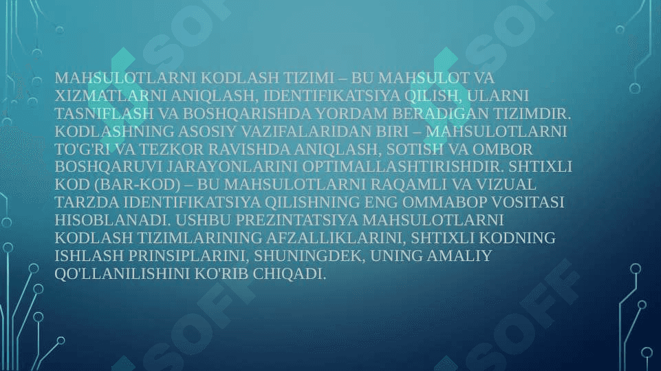 Mahsulotlarni kodlash tizimi. Shtixli kod 2