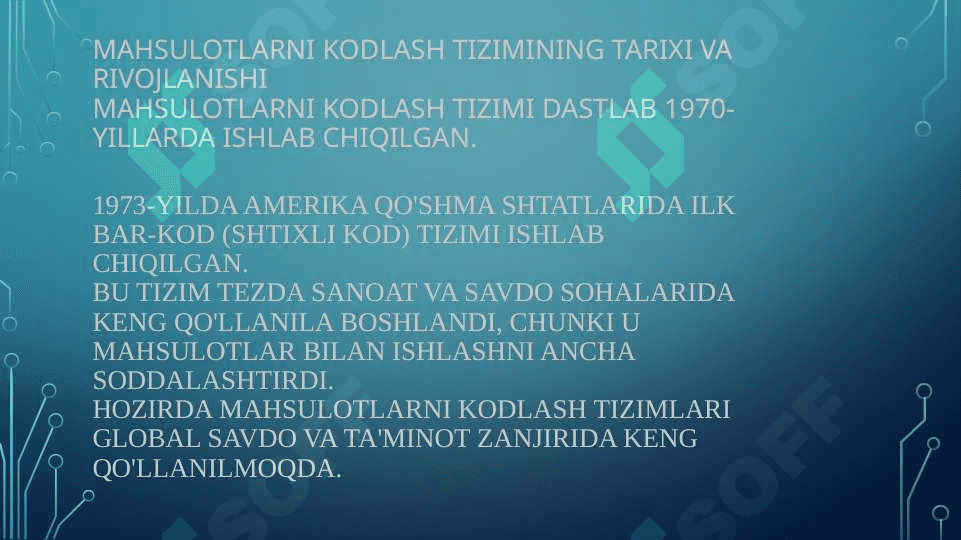 Mahsulotlarni kodlash tizimi. Shtixli kod 4