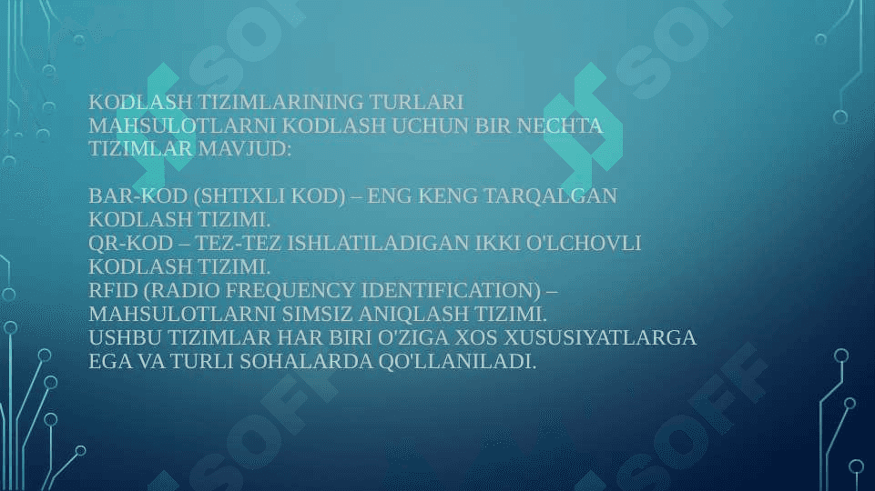 Mahsulotlarni kodlash tizimi. Shtixli kod 5