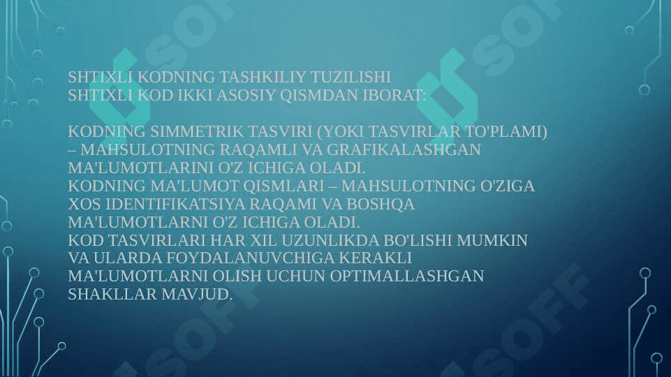 Mahsulotlarni kodlash tizimi. Shtixli kod 7