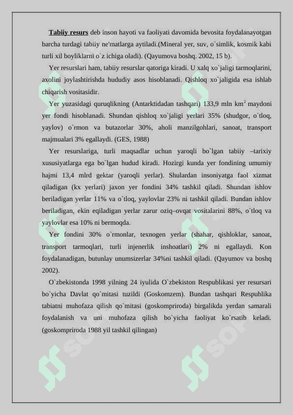 Yer resurslaridan samarali foydalanishni yaxshilash va rag'batlantirish 2