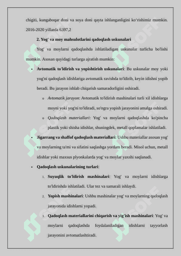 Yog' va moy mahsulotlarini qadoqlash uskunalari 8