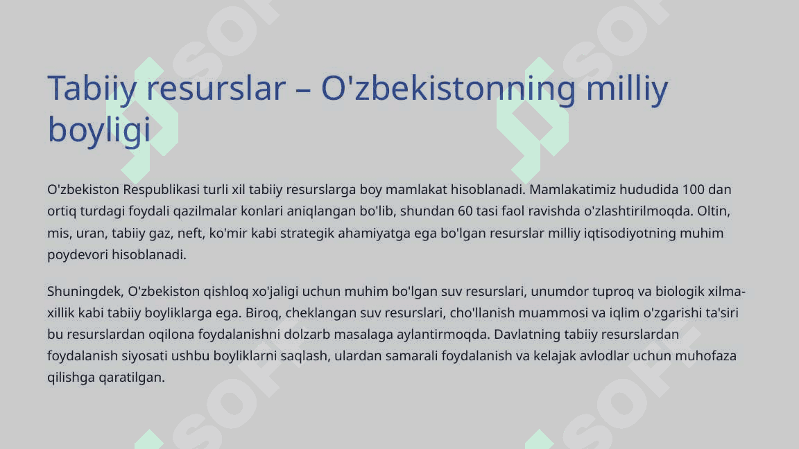Davlatning tabiiy resurslardan foydalanish va ekologiya siyosati 3