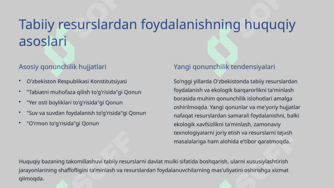 Davlatning tabiiy resurslardan foydalanish va ekologiya siyosati 4