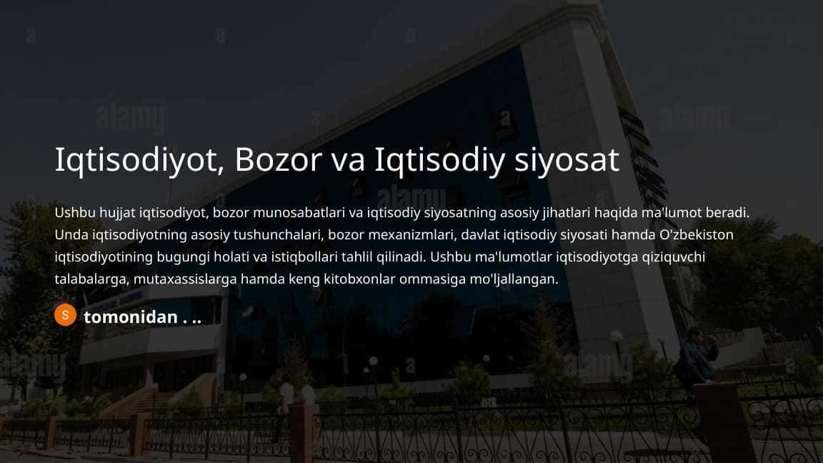 Iqtisodiyot, Bozor va Iqtisodiy siyosat