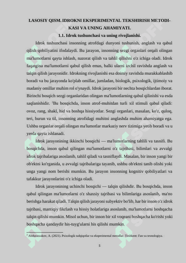 Idrokni eksperimental tekshirish metodikasini oʻrganish. 4