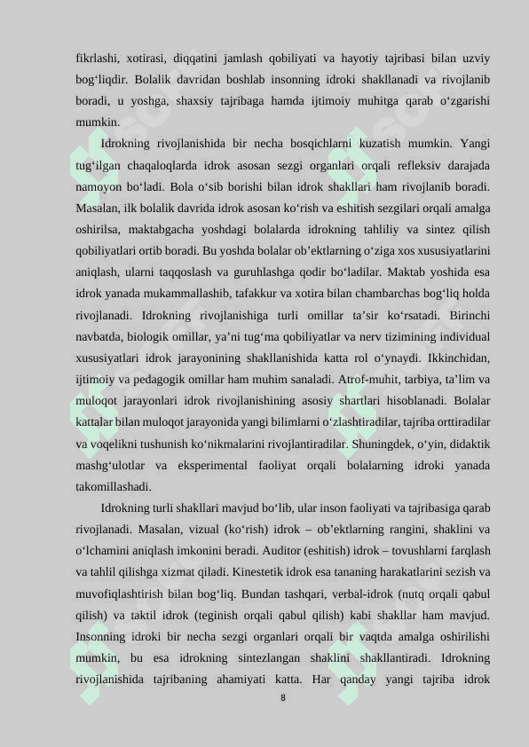 Idrokni eksperimental tekshirish metodikasini oʻrganish. 7
