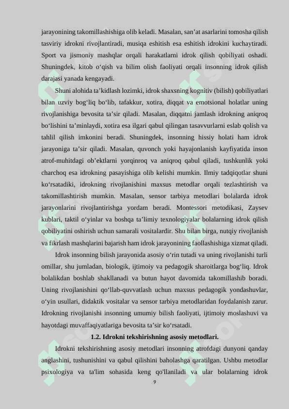 Idrokni eksperimental tekshirish metodikasini oʻrganish. 8