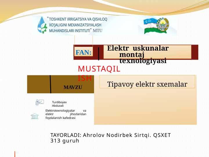 Tipavoy elektr sxemalar x.pptx