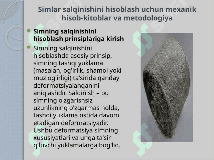 Topilgan yuklamalar asosida simlarni salqinishini hisoblash t.pptx 3