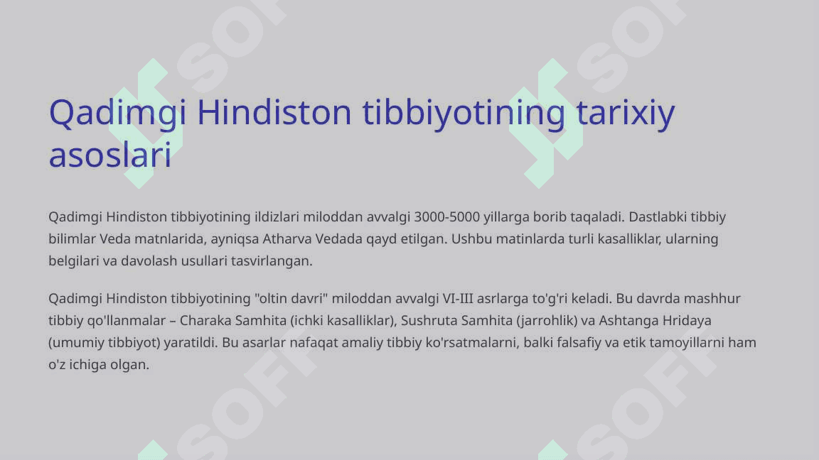 Qadimgi Hindiston tibbiyoti 3