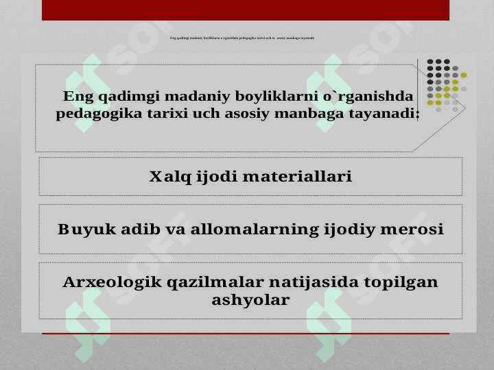Pedagogika  tarixi fan sifatida. Ibtidoiy jamoada tarbiya. Eng qadimgi davrlardan VII asrgacha   ta’lim-tarbiya va pedagogik fikrlar 8