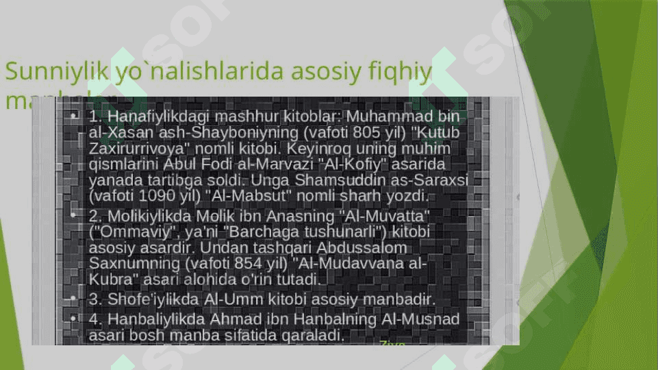 Islomdagi yo‘nalishlar, mazhablar, oqimlar 6