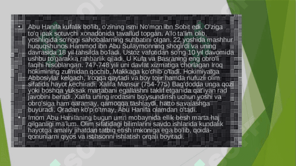 Islomdagi yo‘nalishlar, mazhablar, oqimlar 8