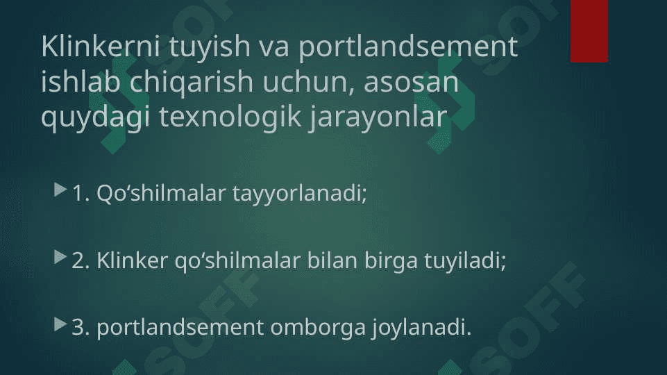 Portlandsement ishlab chiqarish usullari 4