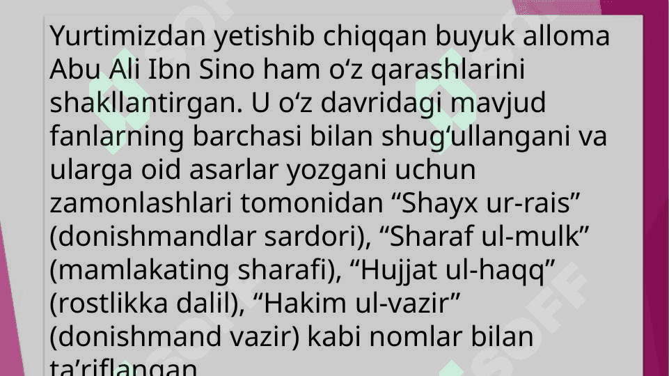 Ibn Sinoning tilshunoslikka qo`shgan hissasi 3