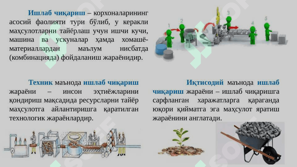МАВЗУ: Ишлаб чиқариш. Ишлаб чиқариш харажатлари. slayd 3
