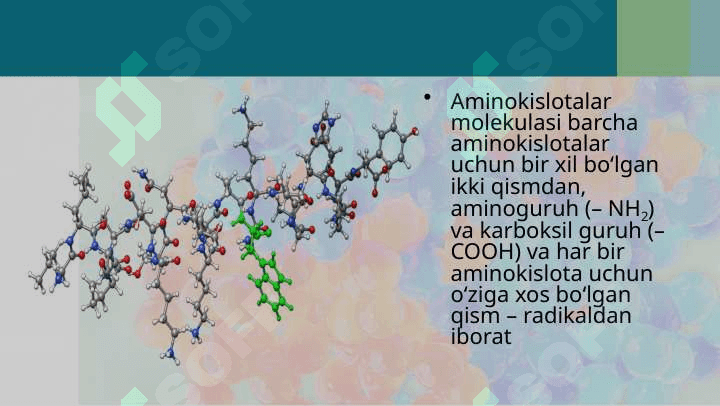 Oqsillar Aminokislotalar. 5