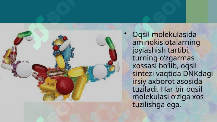 Oqsillar Aminokislotalar. 8