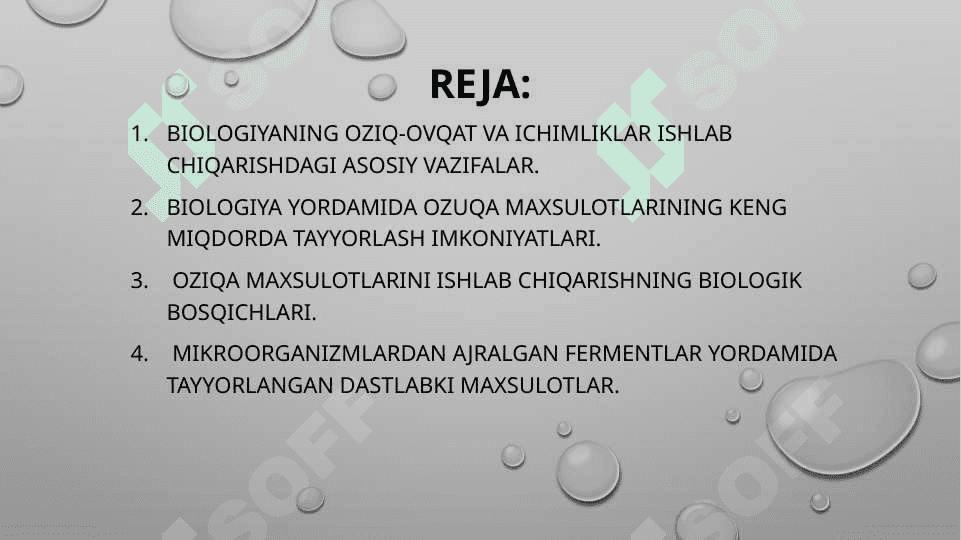 oziq-ovqat ishlab chiqarishda biologiyaning o’rni 2