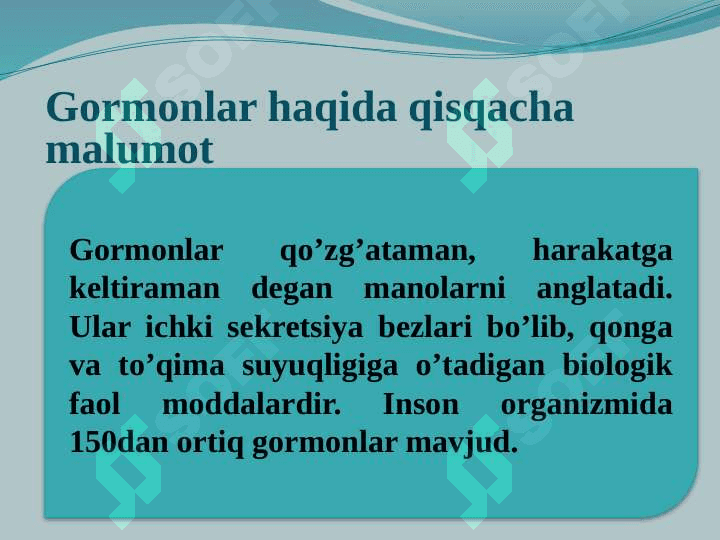 Gormonlar va ularning vazifasi 3
