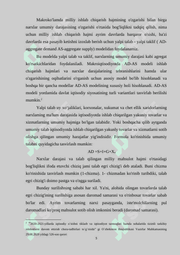 Yalpi talab - yalpi taklifning o'zgarishi va unga ta'sir etuvchi omillar 4
