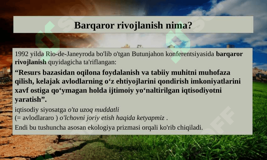 Barqaror rivojlanish mezonlari va ko’rsatkichlari 3