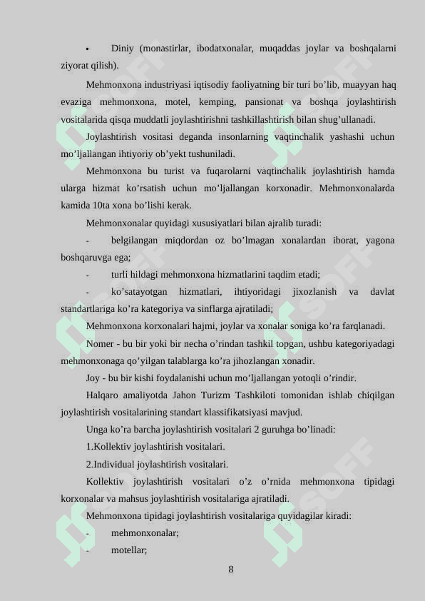 Мehmondo'stlik industriyasining taraqqiyot istiqbollari va yo'nalishlari 8