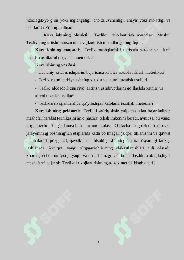 TEZLIK MASHQLARINI BAJARISHDA XATOLAR VA ULARNI TUZATISH USULLARI 3