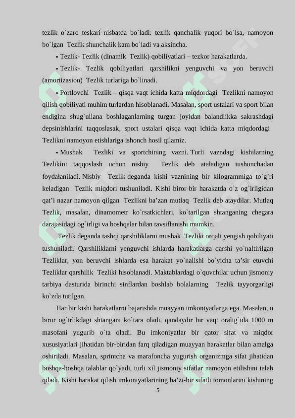 TEZLIK MASHQLARINI BAJARISHDA XATOLAR VA ULARNI TUZATISH USULLARI 5