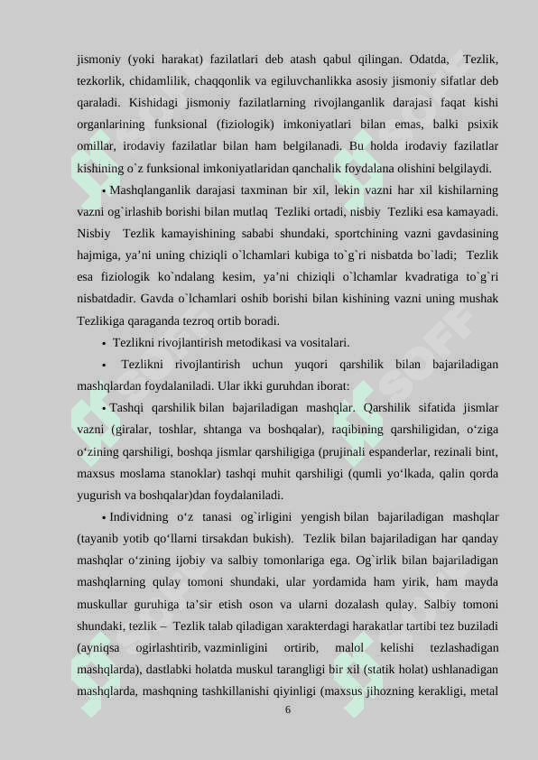 TEZLIK MASHQLARINI BAJARISHDA XATOLAR VA ULARNI TUZATISH USULLARI 6
