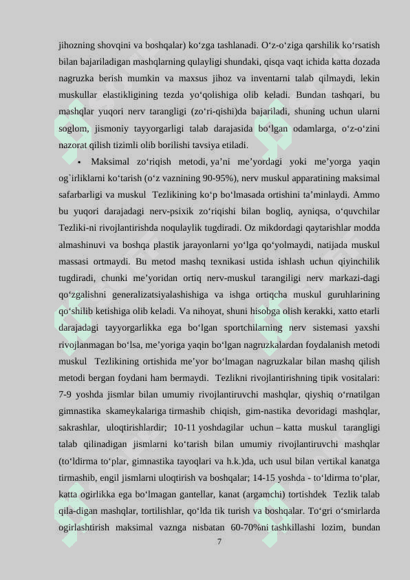 TEZLIK MASHQLARINI BAJARISHDA XATOLAR VA ULARNI TUZATISH USULLARI 7