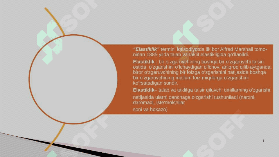 Bozorda talab va taklifni elastiklik nazariyasi 8
