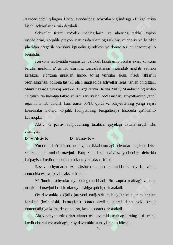 Schyotlar tizimi va balans o'rtasidagi o’zaro bog'liqlik 4