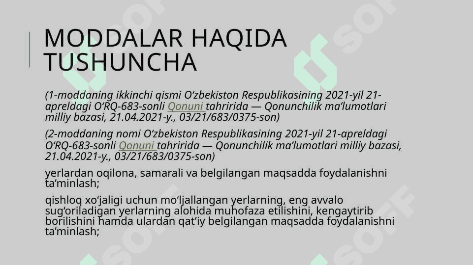 O’zbekiston Respublikasi qishloq xujaligida islohotlarnin  chuqurlashtirish borasidagi qonun va qarorlarni  o’rganish  va ishlab chiqarishda qullash 4