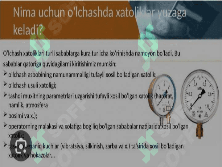 O`lchash hatoliklari va ularni bartaraf  qilish yo`llari 2