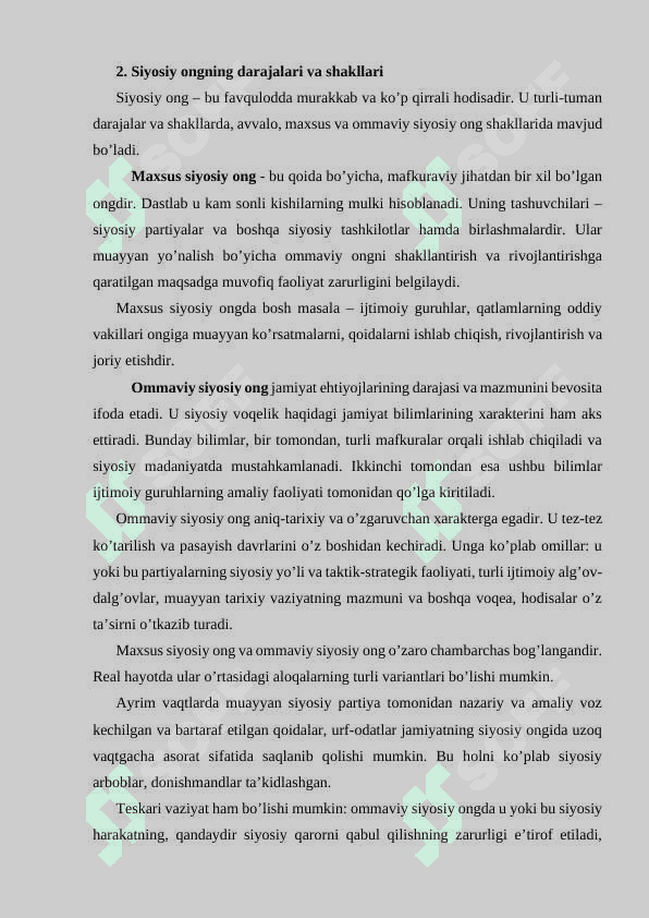 SIYOSIY MАDАNIYAT, SIYOSIY MАFKURАLАR 7