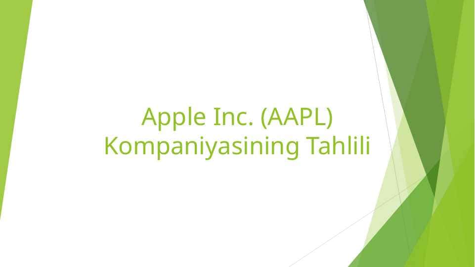 Apple Inc. (AAPL) Kompaniyasining Tahlili