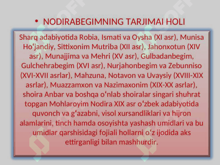 Nodira hayoti va ijodi 7