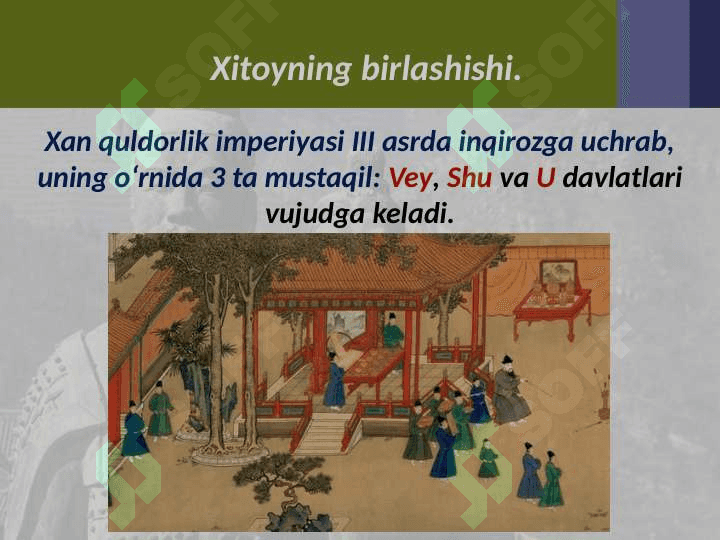 Ilk órta asrlarda Xitoy. 7- jahon 2