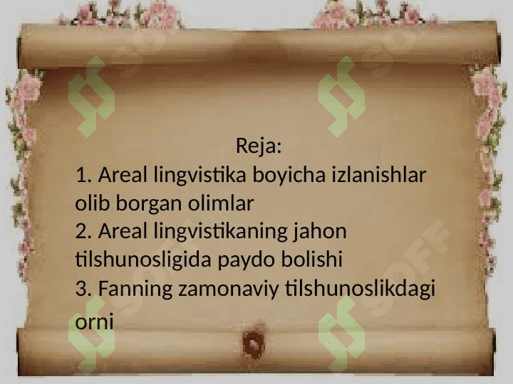 Areal lingvistikaning fan sifatida shakllanishi 2