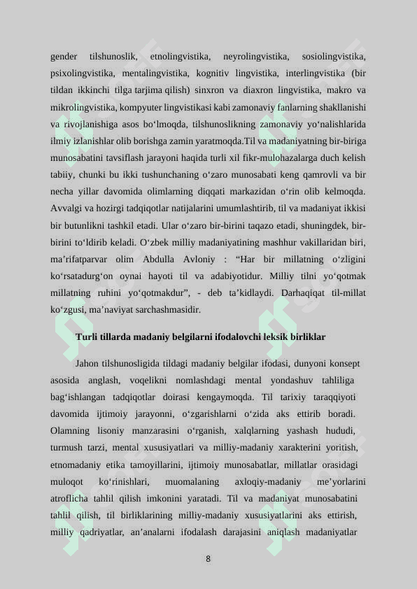 Leksik birliklarning madaniy genetikasi 8