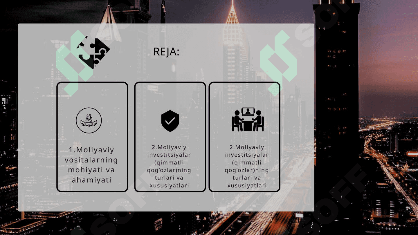 INVESTITSIYALARNI MOLIYALASHTIRISHDA MOLIYAVIY VOSITALAR 2