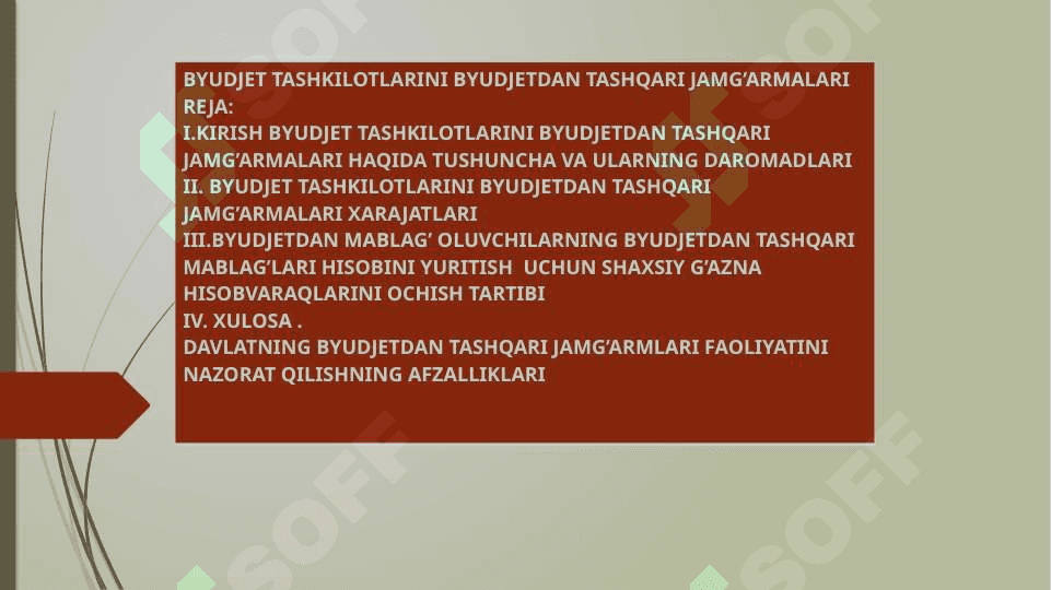 BYUDJET TASHKILOTLARIDA BYUDJETDAN TASHQARI MABLAG’LAR 2