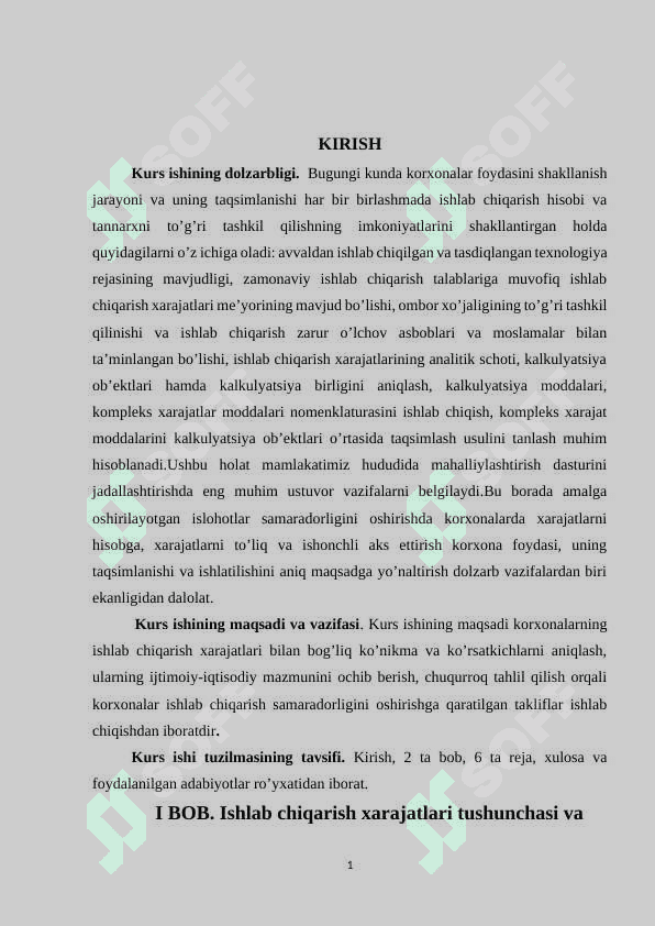 Ishlab chiqarish xarajatlari 2