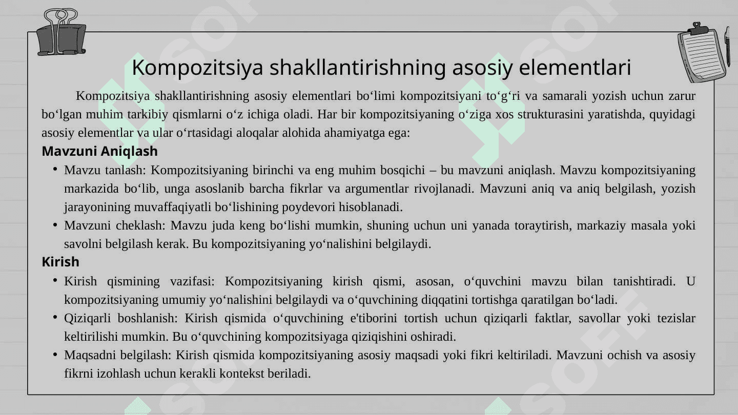Bilim taraqqiyotga  o‘tish borasida kompozitsiyalarni  shakllantirish 4