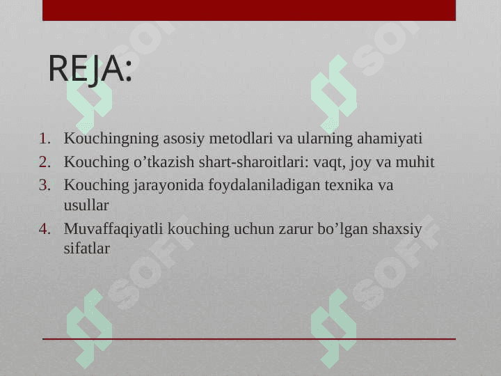 Kouchingning asosiy metodlari 2